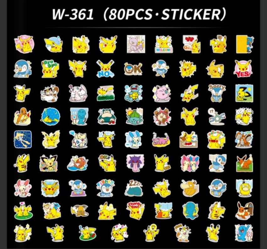 Buy pikatchu stickers at Pinky Promise