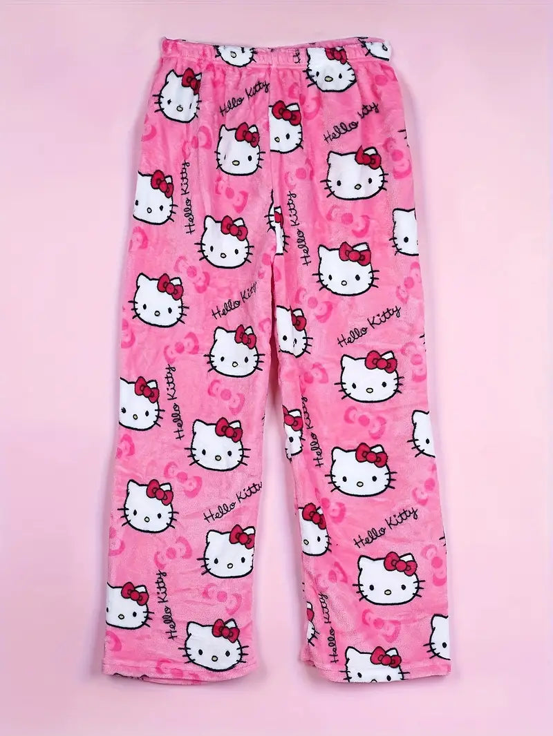 Pink hello kitty pajama pants (winter material)(خامة شتوية) | Pinky Promise