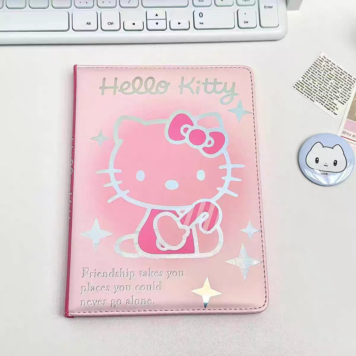 Pink Holographic Hello Kitty Notebook - Close Up | Pinky Promise