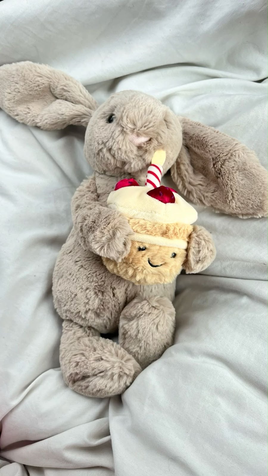 Plush Birthday Bunny with Cupcake – Cute Stuffed Animal Gift - 30 cm - Photo 8 | Pinky Promise