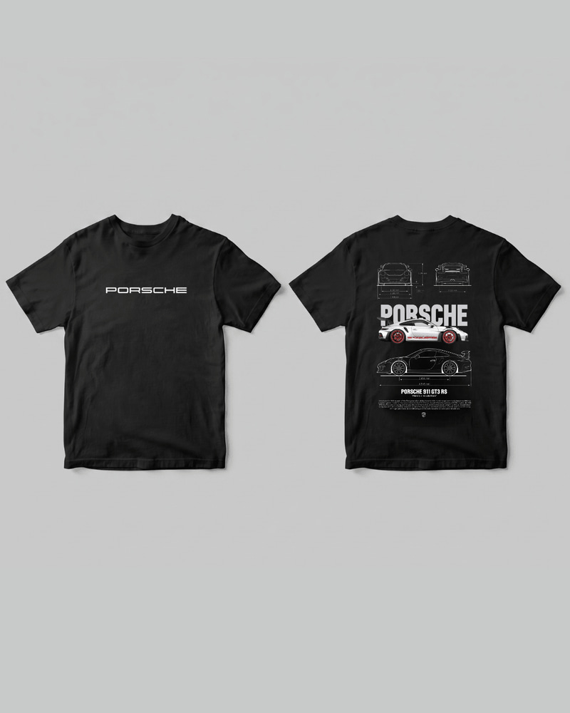 Porsche T-shirt - Front and back - Close Up | Pinky Promise