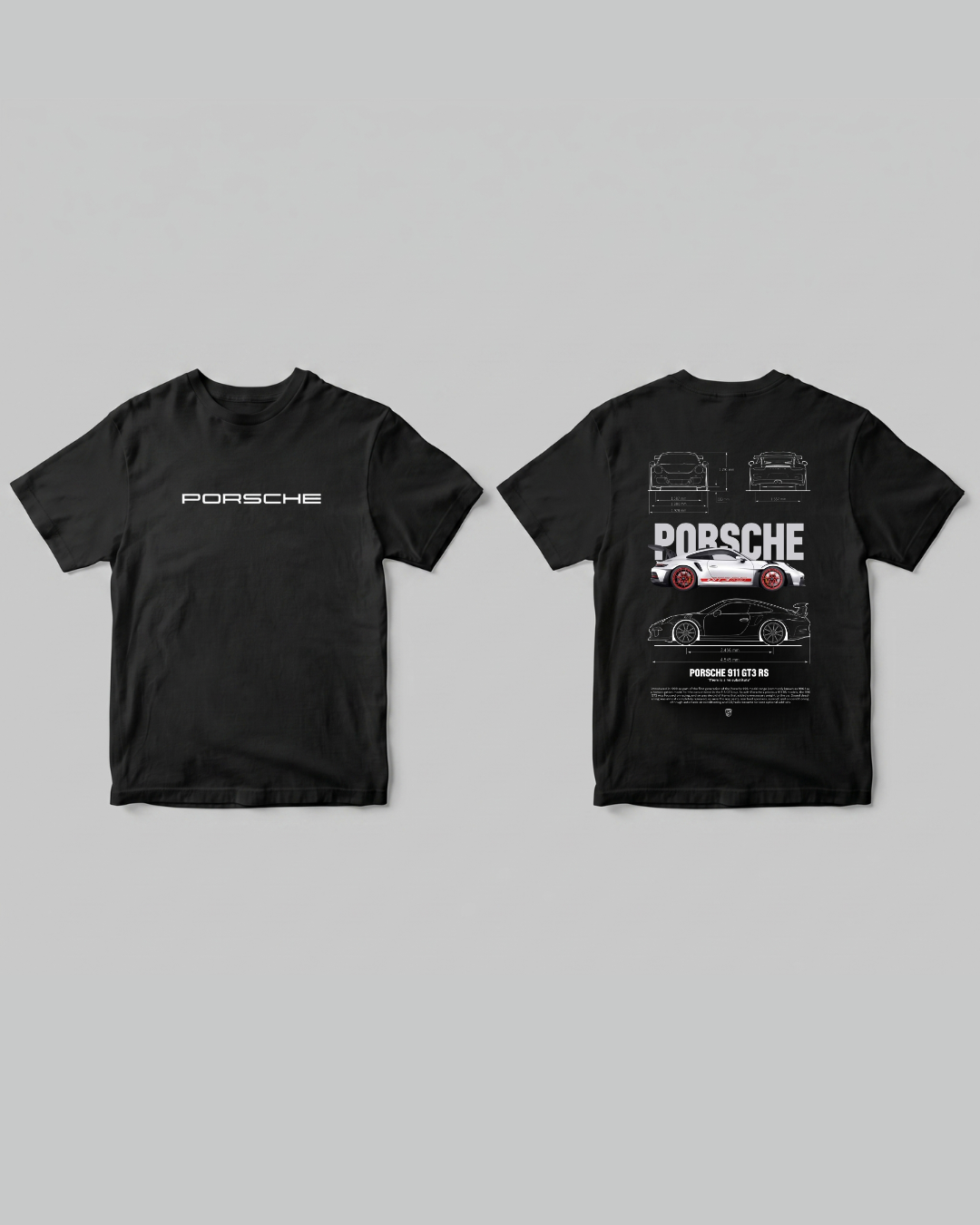 Porsche T-shirt - Front and back - Close Up | Pinky Promise