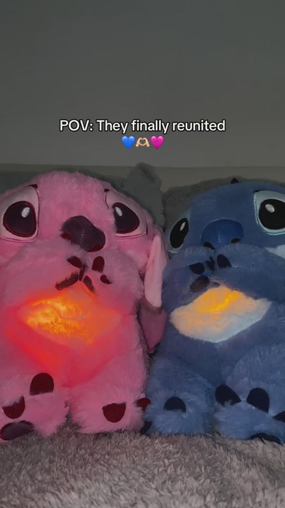 Breathing stitch and angle plush toys