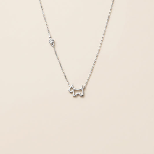 Buy Puppy Outline Necklace - 925 Sterling Silver at Pinky Promise