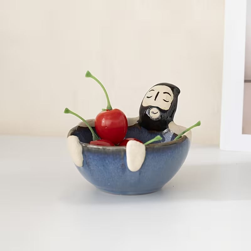 Quirky Bearded Man Ceramic Bowl - Photo 4 | Pinky Promise