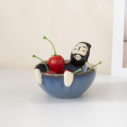 Quirky Bearded Man Ceramic Bowl - Photo 4 | Pinky Promise