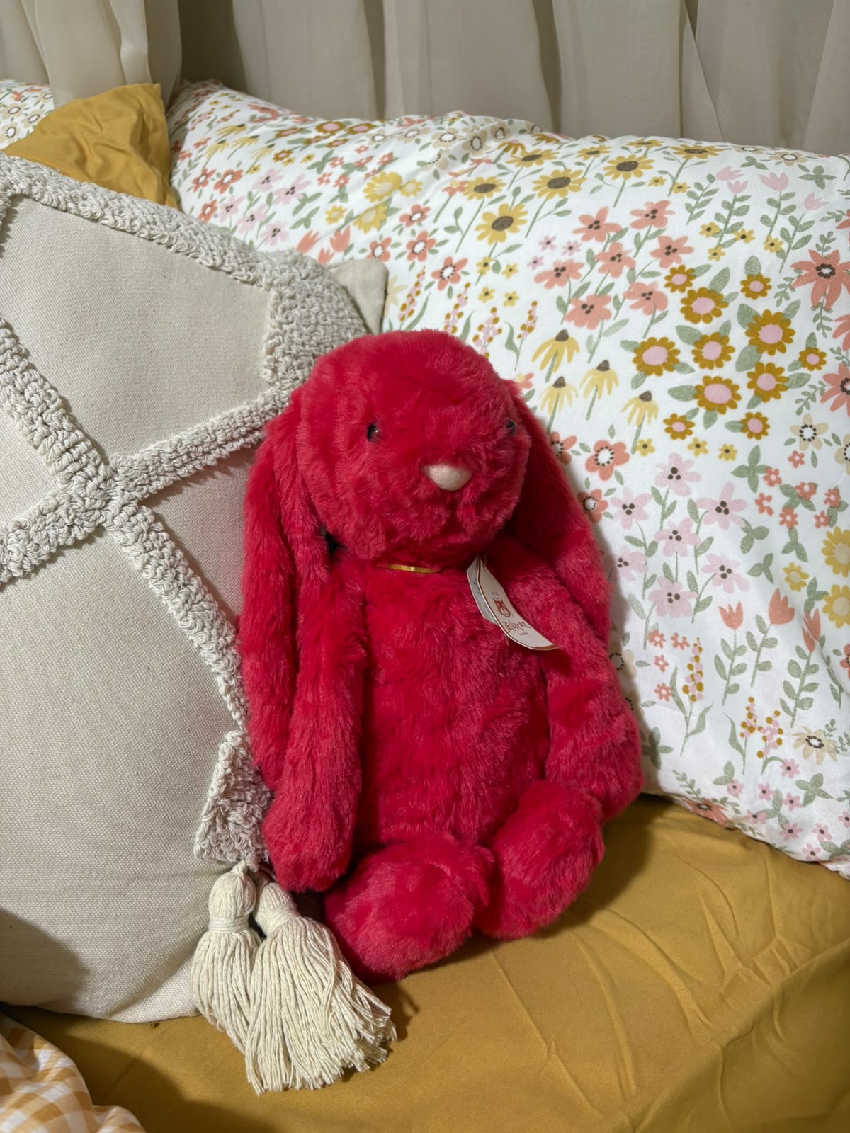 Red Bunny plush -  30cm - Close Up | Pinky Promise