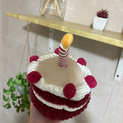 Red velvet birthday cake plush toy - 18 cm - Photo 5 | Pinky Promise
