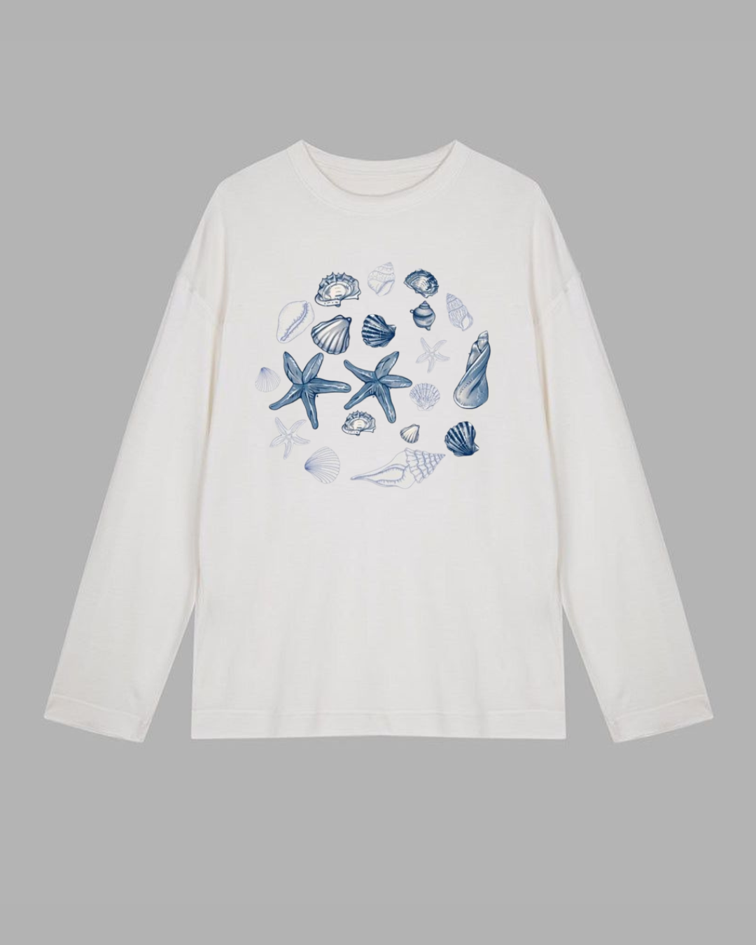 Buy seashells Long Sleeve Cotton T-shirt at Pinky Promise