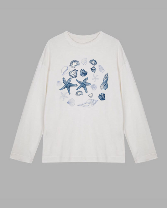 Buy seashells Long Sleeve Cotton T-shirt at Pinky Promise