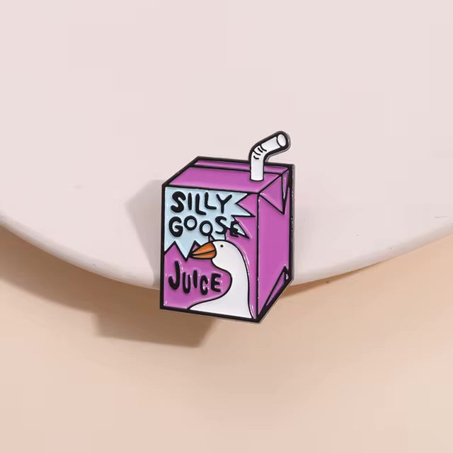 Silly goose juice Enamel Pin - Close Up | Pinky Promise