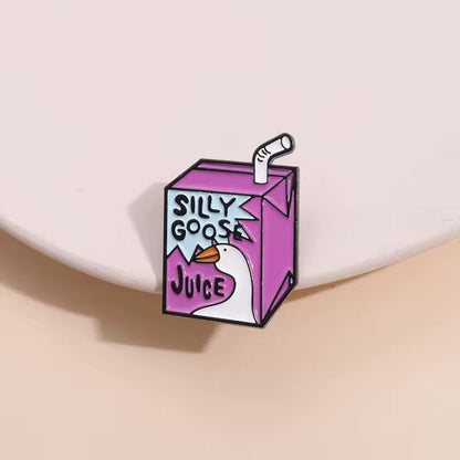 Silly goose juice Enamel Pin - Close Up | Pinky Promise