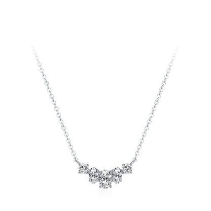 Sparkling Curved Cluster Necklace - 925 Sterling Silver - Photo 6 | Pinky Promise