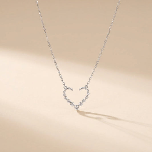 Buy Sparkling Open Heart Necklace - 925 Sterling Silver at Pinky Promise