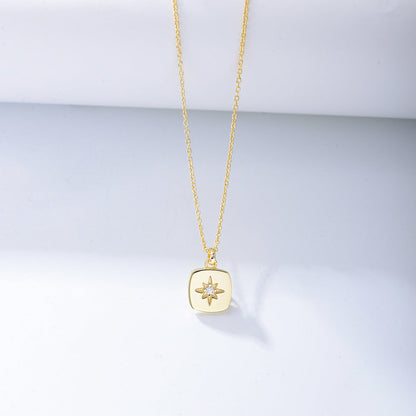 Starburst Compass Pendant Necklace - Gold Plated 925 Sterling Silver - Photo 15 | Pinky Promise
