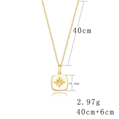 Starburst Compass Pendant Necklace - Gold Plated 925 Sterling Silver - Photo 8 | Pinky Promise