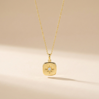 Buy Starburst Compass Pendant Necklace - Gold Plated 925 Sterling Silver at Pinky Promise