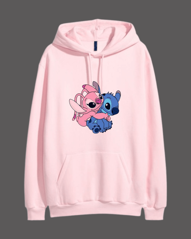 Stitch and angel Hoodie - Close Up | Pinky Promise