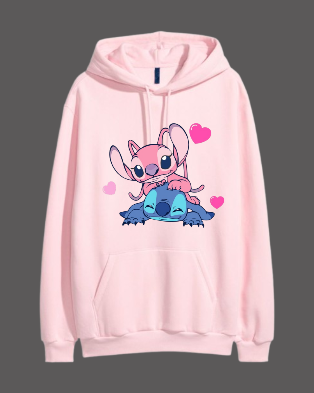 Stitch and Angel Hoodie - Close Up | Pinky Promise