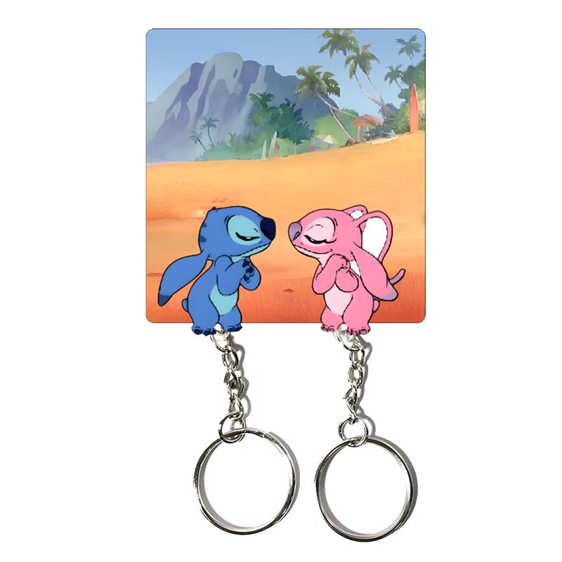 Stitch and angel keychain holder | Pinky Promise