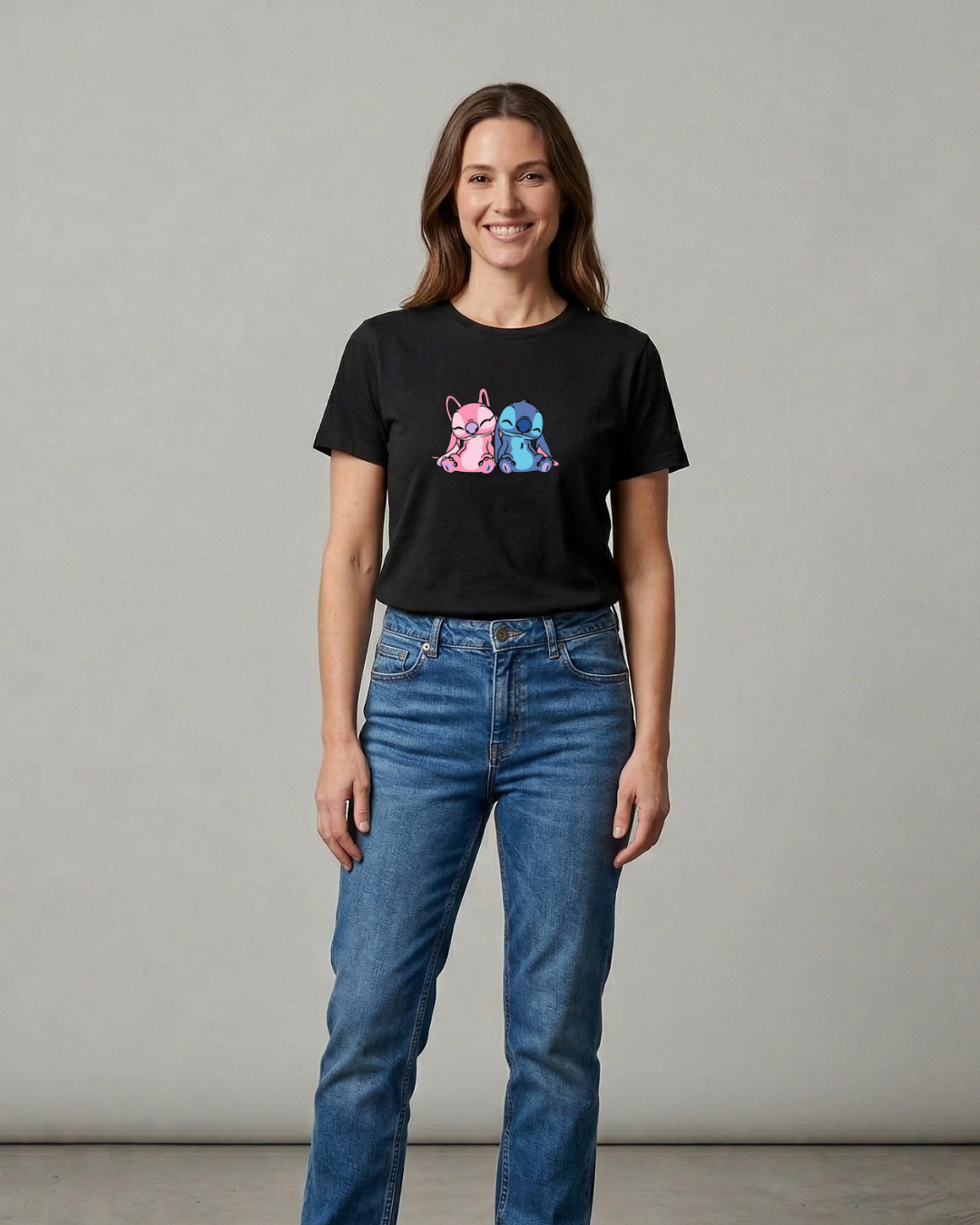 Stitch and Angel T-shirt - Close Up | Pinky Promise