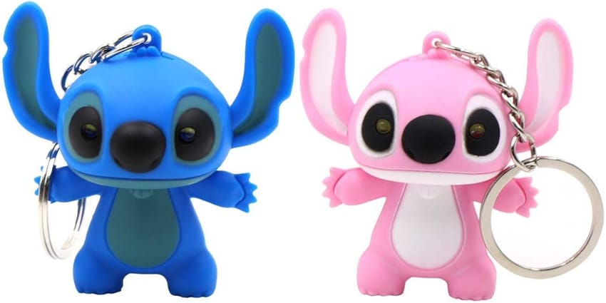 stitch flash light keychains