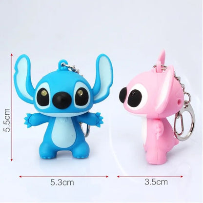 stitch flash light keychains