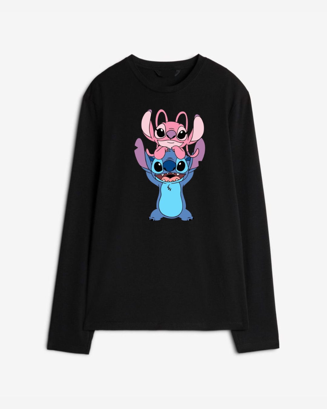 Stitch Long Sleeve Cotton T-shirt | Pinky Promise