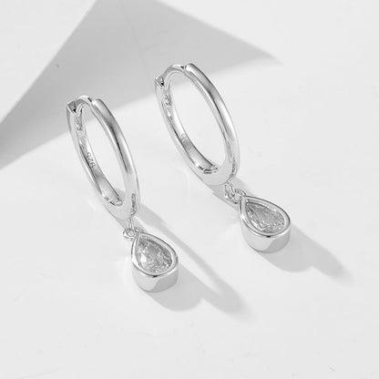 Teardrop Zircon Hoop Earrings - 925 Sterling Silver - Photo 11 | Pinky Promise