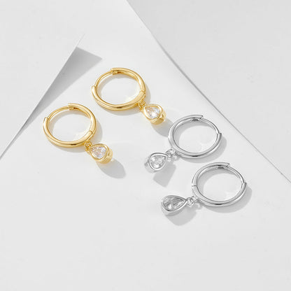 Teardrop Zircon Hoop Earrings - 925 Sterling Silver - Photo 7 | Pinky Promise