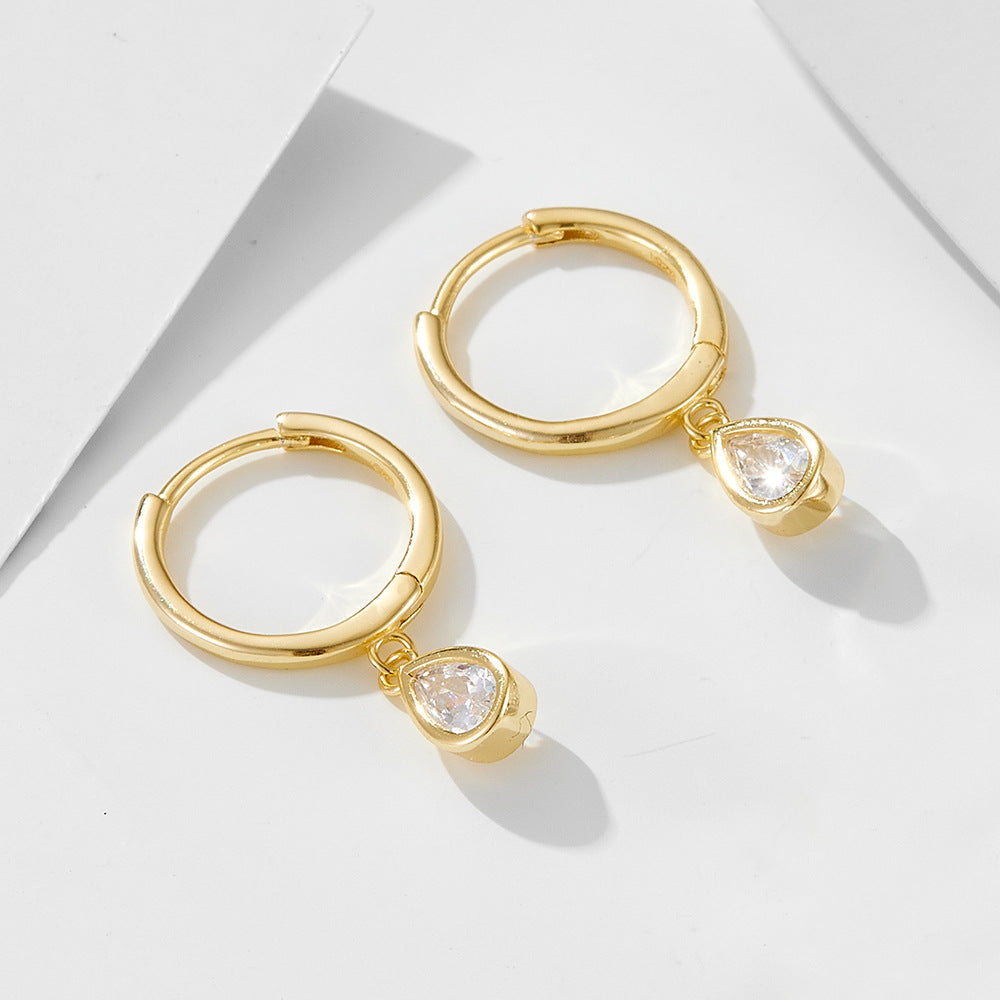 Teardrop Zircon Hoop Earrings - 925 Sterling Silver - Photo 9 | Pinky Promise