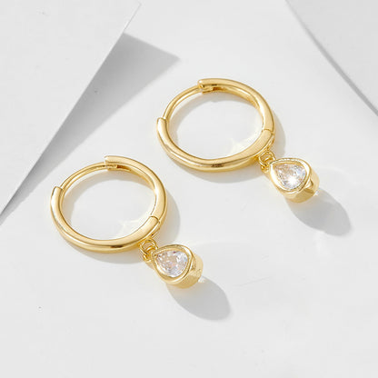 Teardrop Zircon Hoop Earrings - 925 Sterling Silver - Photo 9 | Pinky Promise