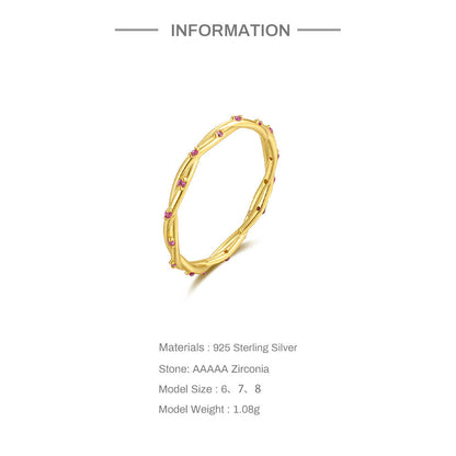Twisted Vine Pink Stone Ring – 925 Sterling Silver, Gold Plated - Photo 12 | Pinky Promise