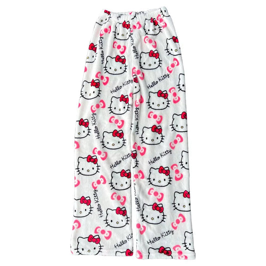 Buy White hello kitty pajama pants (winter material)(خامة شتوية) at Pinky Promise